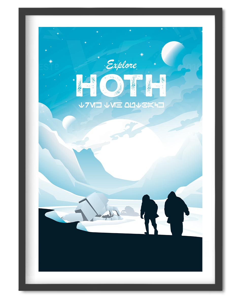 Hoth Travel Movie Poster - Wolf and Rocket