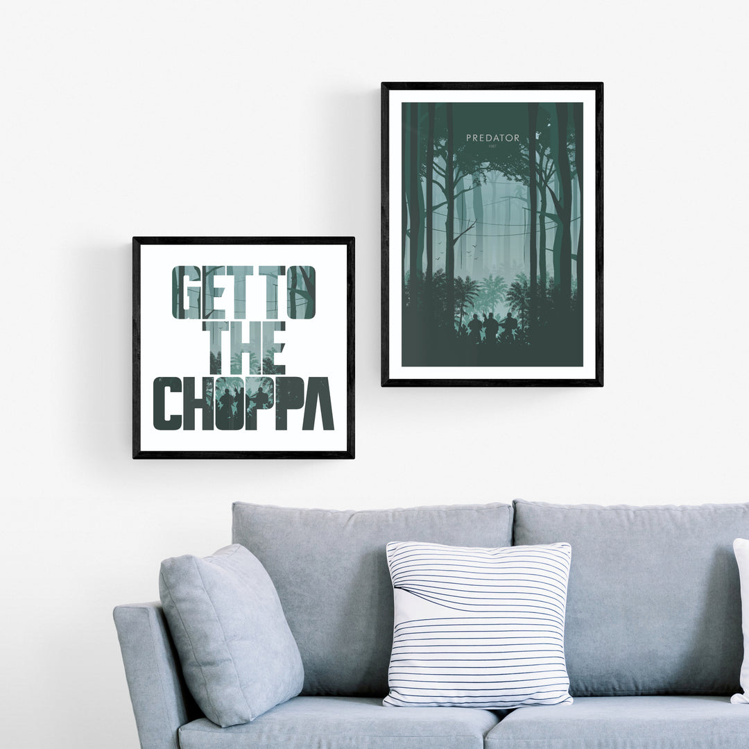 Get to the Choppa Quote Poster - Wolf and Rocket