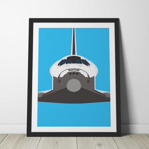 Space Shuttle Poster Print - Wolf and Rocket