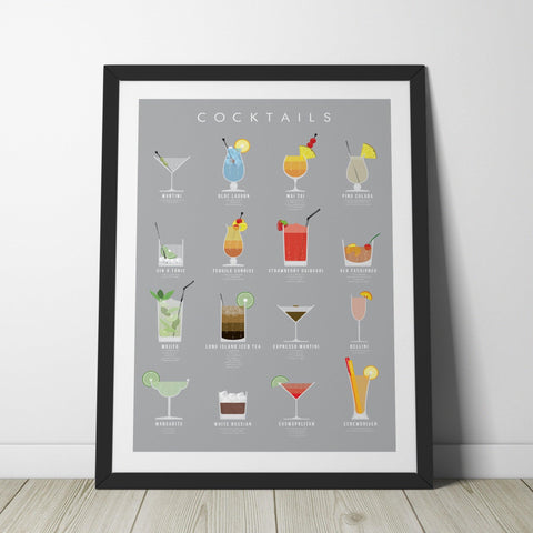 Cocktail Poster Print - Wolf and Rocket