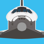 Space Shuttle Poster Print - Wolf and Rocket