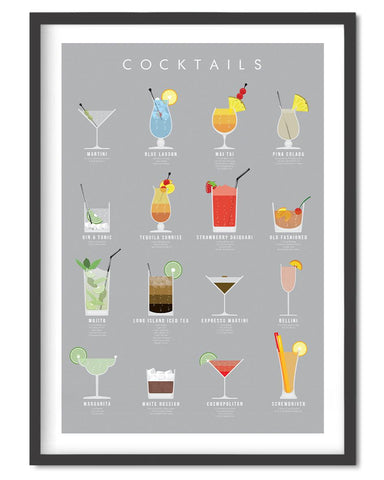 Cocktail Poster Print - Wolf and Rocket