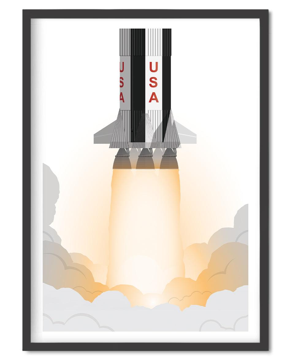 Saturn V Poster - Wolf and Rocket