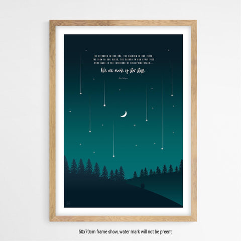 We are made of star stuff Quote Poster - Wolf and Rocket
