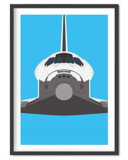 Space Shuttle Poster Print - Wolf and Rocket