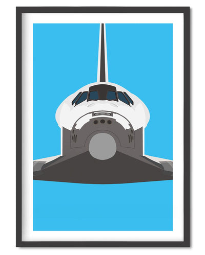 Space Shuttle Poster Print - Wolf and Rocket