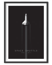 Space Shuttle Anniversary Poster Print - Wolf and Rocket