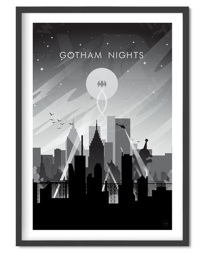 Gotham Nights Movie Poster - Wolf and Rocket