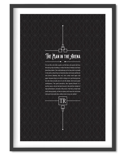 The Man In The Arena Quote Poster - Wolf and Rocket