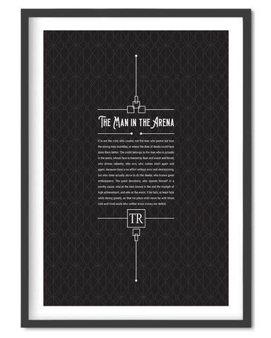 The Man In The Arena Quote Poster - Wolf and Rocket