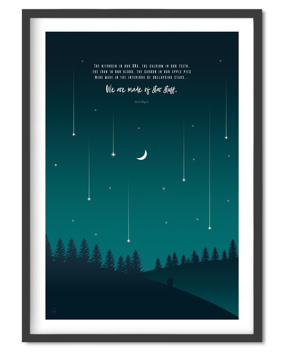 We are made of star stuff Quote Poster - Wolf and Rocket