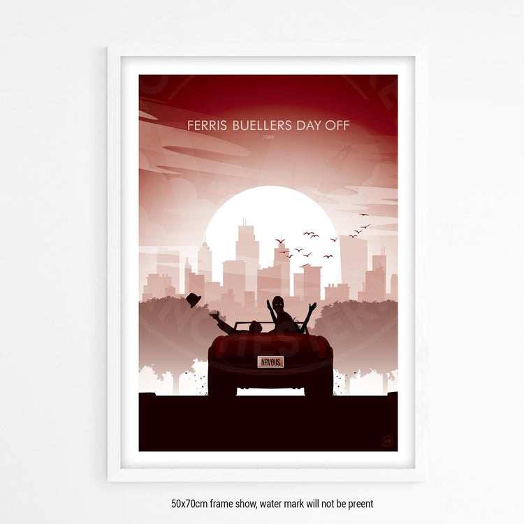 Ferris Buellers Day Off Movie Poster - Wolf and Rocket