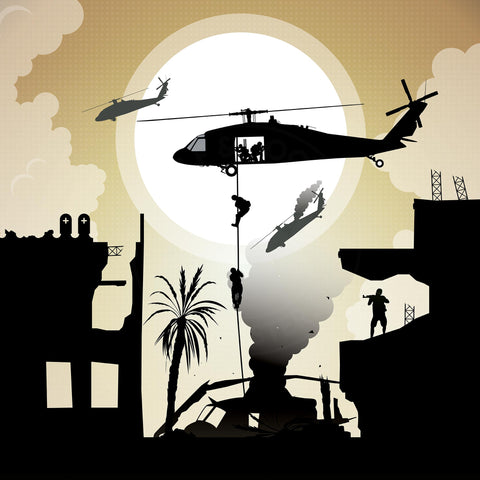 Black Hawk Down Movie Poster - Wolf and Rocket
