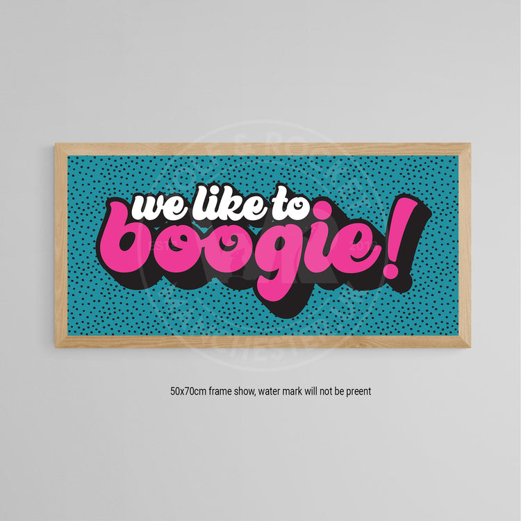 We Like To Boogie Poster Print - Wolf and Rocket