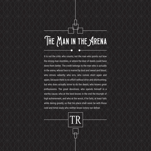 The Man In The Arena Quote Poster - Wolf and Rocket