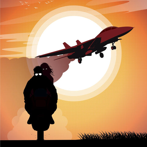 Topgun Movie Poster - Wolf and Rocket